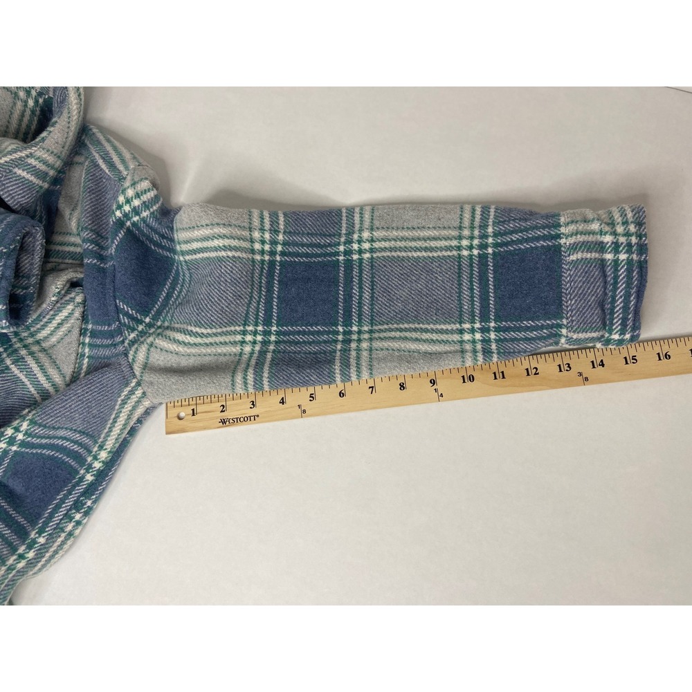 Members Mark Plaid Shacket Womens Small Everglade Blue Grey Button Front Jacket - Picture 8 of 10